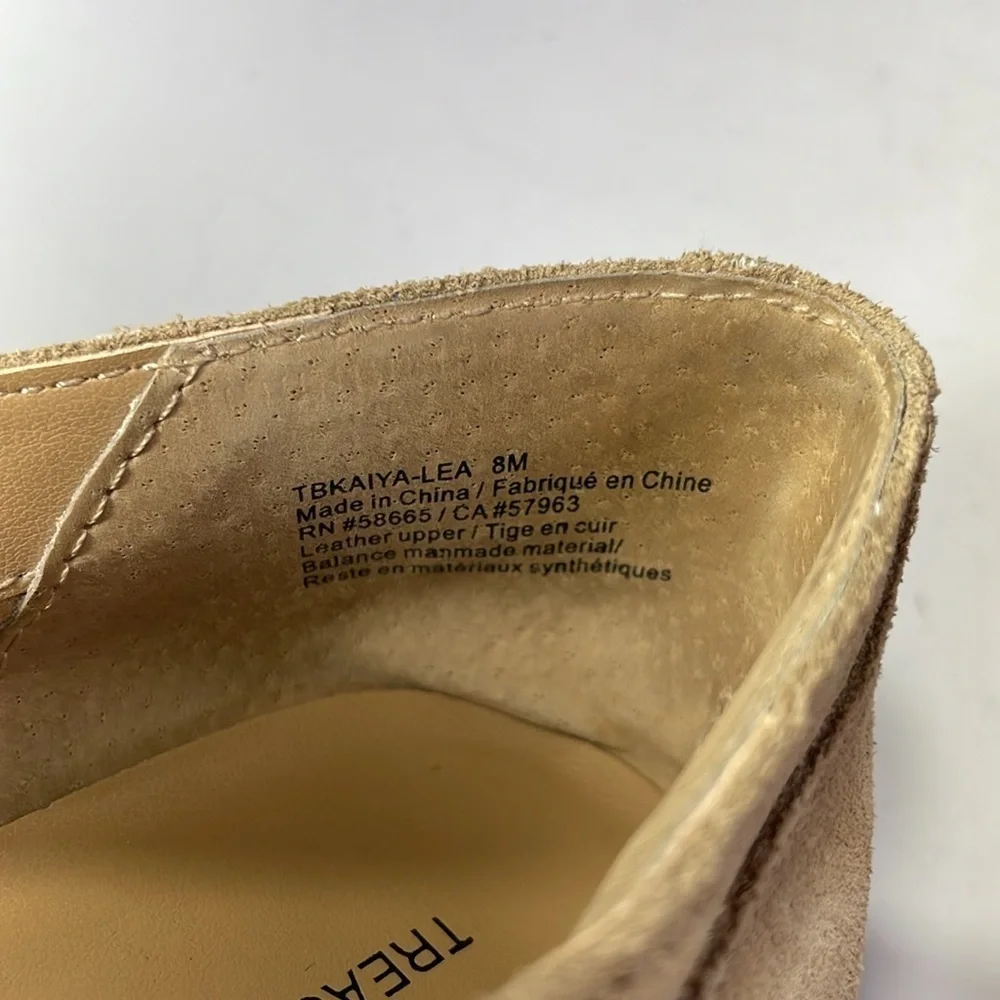Treasure and Bond TBKAIYA-LEA cream suede pointed toe loafers